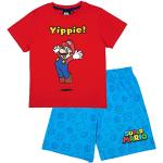 Rote Kurzärmelige Super Mario Mario Kinderpyjamas & Kinderschlafanzüge Größe 116 