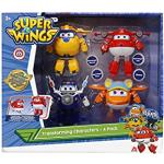 Super Wings Transforming x4 verwandelbare Spielflugzeuge und Roboterfiguren, Spielzeug für Kinder ab 3 Jahren – Verwandelbare Roboter aus der 5. Staffel der Zeichentrickserie 12 cm