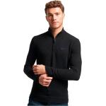 Schwarze Kurzärmelige Superdry Henley Shirts für Herren Größe 3 XL Große Größen 