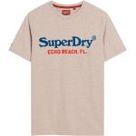 Reduzierte Beige Print Kurzärmelige Superdry T-Shirts für Herren Größe M 