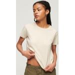 Reduzierte Beige Kurzärmelige Superdry T-Shirts aus Jersey für Damen Größe S 