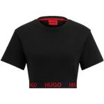 Reduzierte Schwarze HUGO BOSS HUGO T-Shirts aus Elastan für Damen Größe S 