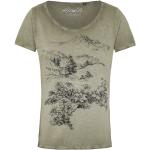 Olivgrüne Hangowear Trachtenshirts mit Glitzer aus Baumwolle für Damen Größe XXL 
