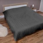 Anthrazite Tagesdecken & Bettüberwürfe aus Polyester maschinenwaschbar 220x240 cm 