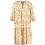 Goldene Print Boho 3/4-ärmelige Taifun Sommerkleider aus Viskose für Damen Größe M 