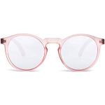 TAKE A SHOT Holz-Sonnenbrille Damen Rosa Silber verspiegelt Schmal Runde Gläser, UV400 - Pinke Sonnenbrille Holz MOLLY