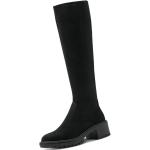 Schwarze Tamaris Blockabsatz Stiefel mit Absatz Reißverschluss aus Textil für Damen Größe 41 mit Absatzhöhe bis 3cm 