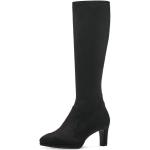 Schwarze Tamaris Blockabsatz Stiefel mit Absatz Reißverschluss aus Textil für Damen Größe 41 mit Absatzhöhe 5cm bis 7cm 