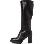 Schwarze Tamaris High-Heel Stiefel aus Leder für Damen Größe 36 