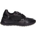 Schwarze Tamaris Plateau Sneaker Schnürung aus Kunstleder mit herausnehmbarem Fußbett für Damen mit Absatzhöhe 5cm bis 7cm 