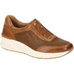 Cognacfarbene Tamaris Flache Sneaker aus Glattleder mit herausnehmbarem Fußbett für Damen Größe 41 