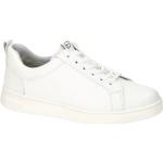 Weiße Tamaris Flache Sneaker Schnürung aus Glattleder mit herausnehmbarem Fußbett für Damen Größe 41 