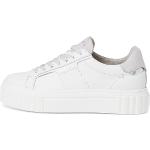 Weiße Tamaris Plateau Sneaker Schnürung aus Leder für Damen Größe 38 mit Absatzhöhe bis 3cm 