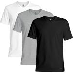 TED BAKER Herren T-Shirt 3er Pack - V-Ausschnitt, Kurzarm, Baumwolle Stretch Schwarz/Grau/Weiß XL