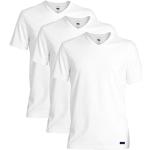 TED BAKER Herren T-Shirt 3er Pack - V-Ausschnitt, Kurzarm, Baumwolle Stretch Weiß S
