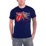 Marineblaue The Rolling Stones T-Shirts aus Baumwolle für Herren Größe XL 