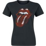 Schwarze Klassische The Rolling Stones Rundhals-Auschnitt T-Shirts aus Baumwolle für Damen Größe XXL 