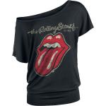 Schwarze The Rolling Stones T-Shirts aus Baumwolle für Damen Größe S Große Größen 