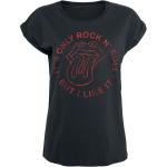 Schwarze Vintage The Rolling Stones Rundhals-Auschnitt T-Shirts aus Baumwolle für Damen Größe XL 