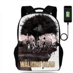 The Walking Dead Schulrucksack für Teenager, Jungen, Kinder, Schultaschen, Mädchen, Büchertasche, Männer, Frauen, USB-Aufladung, Reisetaschen