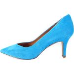 Reduzierte Blaue Thea Mika Pfennigabsatz High-Heel Pumps aus Gummi für Damen Größe 39 mit Absatzhöhe 5cm bis 7cm 