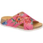 Pinke Blumen Think! Koak Keilabsatz Flache Pantoletten aus Glattleder mit herausnehmbarem Fußbett für Damen Größe 43 