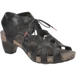 Schwarze Think! Plateau-Sandaletten  aus Glattleder mit herausnehmbarem Fußbett für Damen Größe 43 mit Absatzhöhe 5cm bis 7cm 