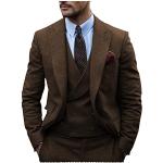 Braune Business Hochzeitsanzüge aus Tweed für Herren 