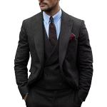 Schwarze Business Hochzeitsanzüge aus Tweed für Herren 