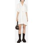 Reduzierte Weiße Kurzärmelige RICK OWENS V-Ausschnitt Damenkleider aus Kalbsleder Größe L 