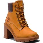 Hellbraune Timberland Allington High-Heel Stiefel aus Nubukleder für Damen Größe 50 