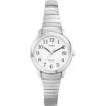 Weiße Klassische 3 Bar wasserdichte Timex Easy Reader Quarz Damenarmbanduhren aus Edelstahl mit Analog-Zifferblatt 