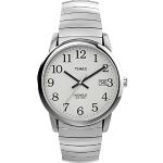 Weiße Klassische 3 Bar wasserdichte Timex Quarz Herrenarmbanduhren aus Edelstahl mit Analog-Zifferblatt mit Armband mit Edelstahlarmband 