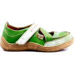 Grüne Flache Sneaker aus Leder für Damen Größe 39 