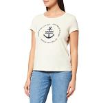 Reduzierte Cremefarbene Kurzärmelige Tom Tailor Denim Nachhaltige T-Shirts aus Baumwolle für Damen Größe XS 