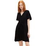 Reduzierte Schwarze Tom Tailor Denim V-Ausschnitt Sommerkleider aus Viskose für Damen Größe L zur Kommunion 