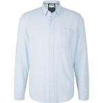 Hellblaue Langärmelige Tom Tailor Regular Fit Hemden aus Baumwolle für Herren Größe L 