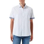 Hellblaue Kurzärmelige Tom Tailor Sommerhemden aus Seersucker für Herren Größe XS 