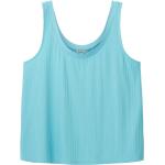 Blaue Ärmellose Tom Tailor T-Shirts aus Viskose für Damen Größe L 