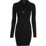 Schwarze Casual Tommy Hilfiger Badge V-Ausschnitt Winterkleider aus Polyamid für Damen Größe XS 