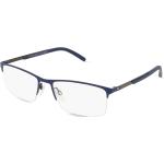Blaue Safilo Rechteckige Halbrand Brillen aus Metall für Herren 