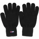 Schwarze Tommy Hilfiger Strick-Handschuhe aus Baumwolle für Damen 