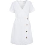 Reduzierte Weiße Kurzärmelige Tommy Hilfiger V-Ausschnitt Kleider mit Ärmel aus Lyocell für Damen Größe M 