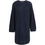 Reduzierte Marineblaue Langärmelige Tommy Hilfiger Mini Partykleider aus Wolle für Damen Übergrößen 