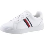 Weiße Tommy Hilfiger Essentials Plateau Sneaker aus Leder für Damen Größe 35 