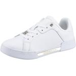 Reduzierte Weiße Tommy Hilfiger Plateau Sneaker aus Leder für Damen Größe 42 