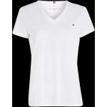 Weiße Gestreifte Klassische Tommy Hilfiger V-Ausschnitt V-Shirts aus Jersey für Damen Größe L 