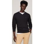 Reduzierte Schwarze Klassische Tommy Hilfiger V-Ausschnitt V-Pullover aus Baumwolle für Herren Größe S 