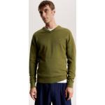 Grüne Klassische Tommy Hilfiger Pima V-Ausschnitt V-Pullover aus Baumwollmischung für Herren Größe L 