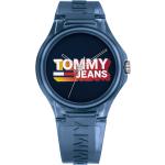 Blaue Tommy Hilfiger Tommy Jeans Quarz Herrenarmbanduhren aus Kunststoff 